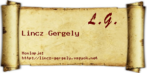 Lincz Gergely névjegykártya